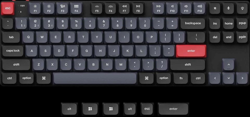 Keychron K1 Pro Low Profile Gateron Red Switch RGB Backlight Hot-Swappable Wireless Custom Mechanical Keyboard Feature 2