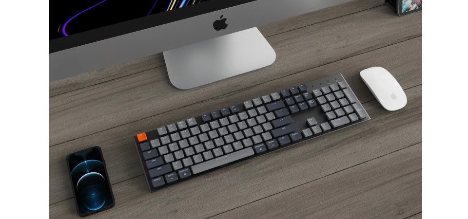 Buy Keychron K5 Pro Wireless QMK/VIA Custom Mechanical Keyboard, 100% Full Size Layout 108 Key Programmable, Ultra-Slim RGB Backlit Low Profile Gateron, Red Switch, Mac Windows Linux | K5P-B1 Online In UAE