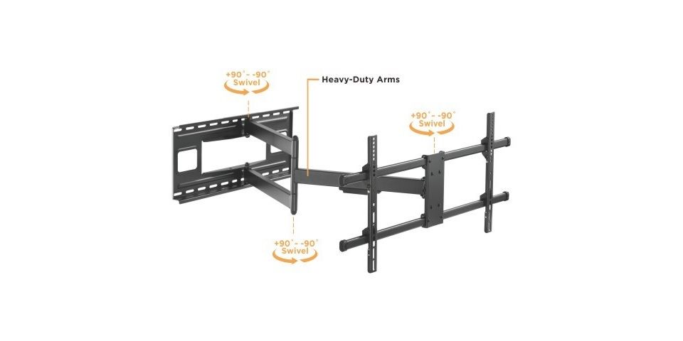 Brateck Extra Long Arm Full-Motion TV Wall Mount - Black Feature 2