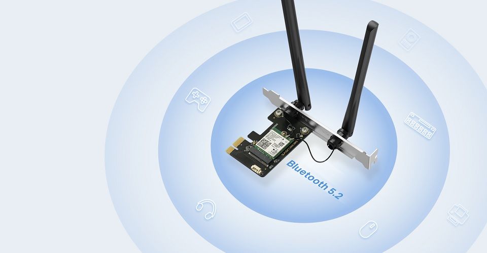Mercusys MA80XE AX3000 Wi-Fi 6 Bluetooth 5.2 PCIe Adapter Feature 4