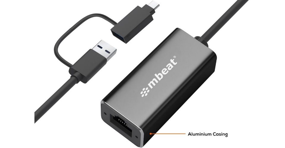 mbeat USB 3.1 Gigabit LAN Adapter with USB-C Converter Feature 2