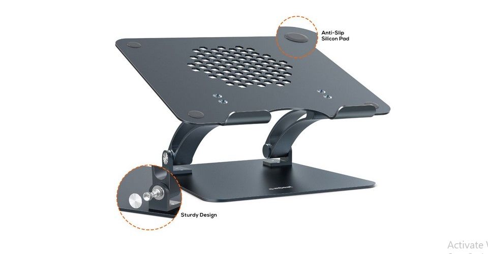 mbeat Stage S6 Adjustable Elevated Laptop and MacBook Stand - Space Grey Feature 1