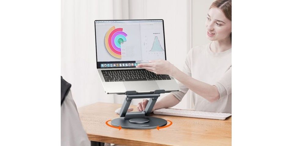 Mbeat Stage S9 360 Degrees Rotating Laptop Stand with Telescopic Height Adjustment Feature 3