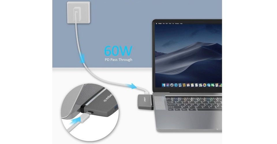 mbeat Essential Pro 5-in-1 USB-C PD Hub Feature 4