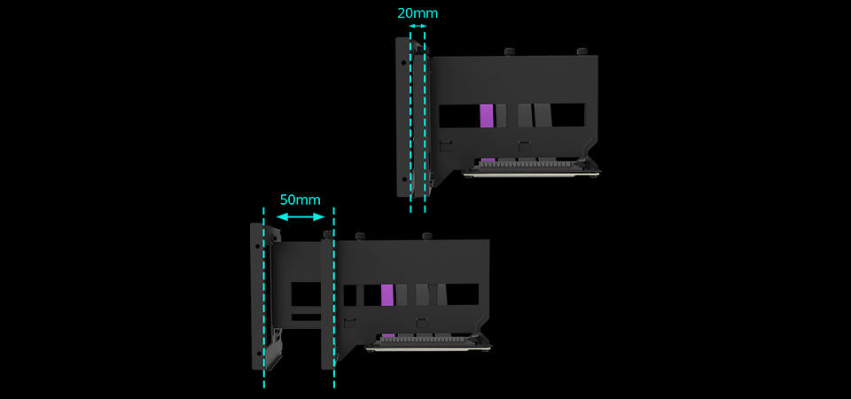 Cooler Master Universal Vertical VGA Card Holder + PCI-E x16 4.0 Riser Cable Feature 5