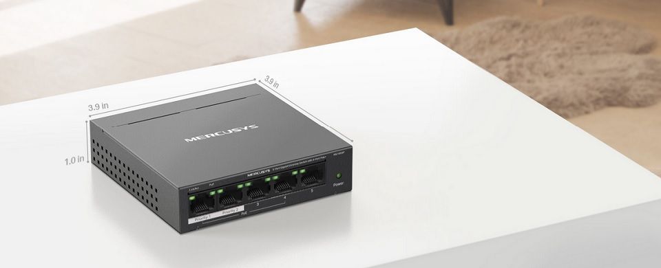 Mercusys 5-Port Gigabit Desktop Switch with 4-Port PoE+ Feature 5