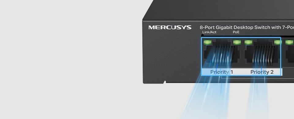 Mercusys 8-Port Gigabit Desktop Switch with 7-Port PoE+ Feature 4