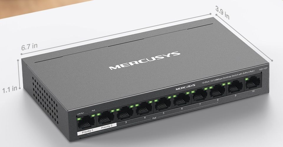 Mercusys MS110P 10-Port 10/100Mbps Desktop Switch Feature 5