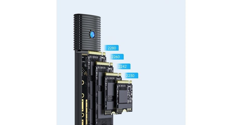 Orico USB3.2 Gen2 Type-C M.2 NVMe SSD Enclosure - Black/Silver/Blue/Pink Feature 5