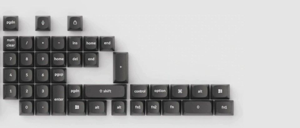 Keychron Double Shot PBT OSA Full Set Keycap Set Keyboard Keycap Set- Dark Black Feature 1