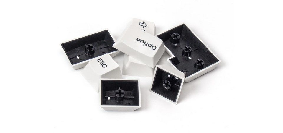 Buy Keychron Cherry Profile Double-Shot PBT Keycaps Black on White [PBT ...