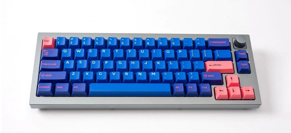 Keychron Cherry Profile Double-Shot PBT Full Set Keycaps - Player / Blue and Pink Feature 1