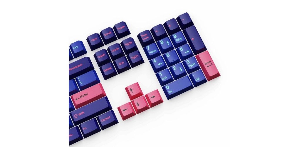 Keychron Cherry Profile Double-Shot PBT Full Set Keycaps - Player / Blue and Pink Feature 2