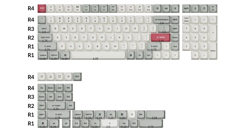 Keychron Double-Shot OSA PBT Keycap Full Keycap Set - Retro Feature 3