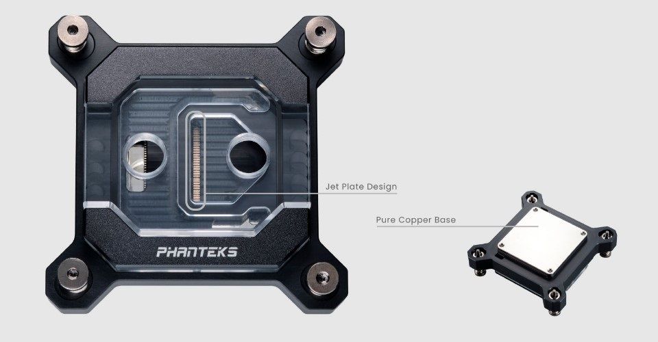 Phanteks Glacier C370I Intel CPU Water Block - Black Feature 1