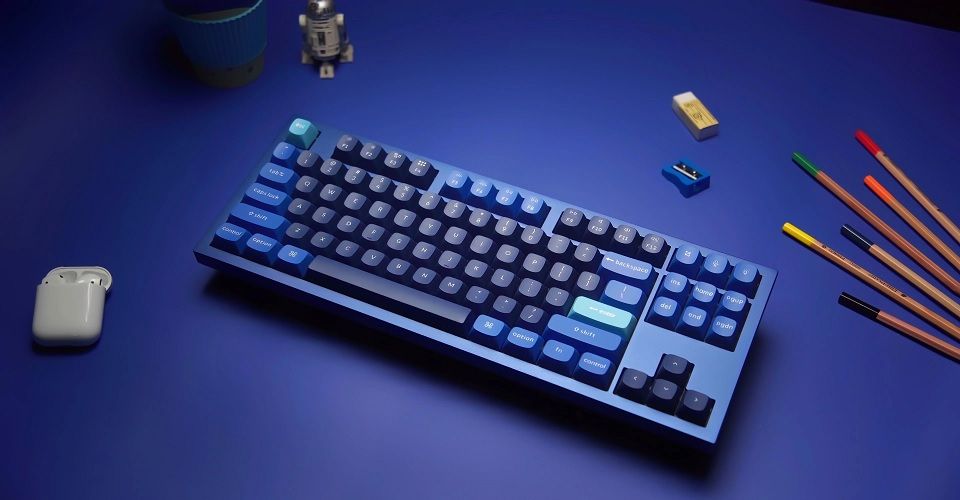 Keychron Q3 QMK TKL Custom Hot-Swappable Full Assembled Knob Version Brown Switch Mechanical Keyboard - Navy Blue Feature 1