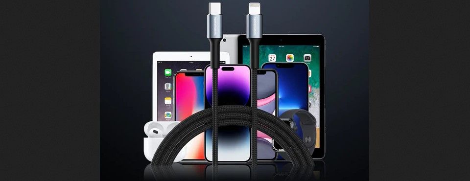 RockRose Aspire CL 2.4A 20W PD USB-C to Lightning Charge Cable - 1m Feature 1