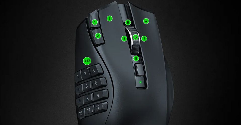 Razer Naga V2 HyperSpeed Wireless Ergonomic Optical Gaming Mouse Feature 1