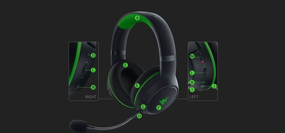 thumbnail interactive-video image 1 of Razer Kaira Pro Halo Infinite Wireless Gaming Headset For Xbox Series X – Green 1 of 6