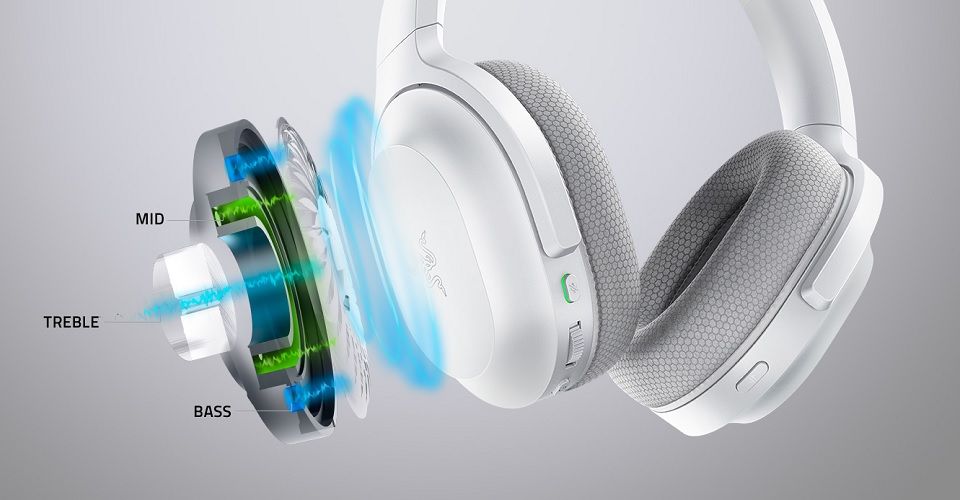 Razer Barracuda Wireless Multi-Platform Gaming Headset - Mercury White Feature 2