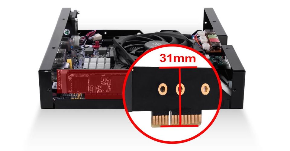 SilverStone SST-ECM26 V2 M.2 NVMe SSD to PCIex4 1U Adapter Card Feature 2