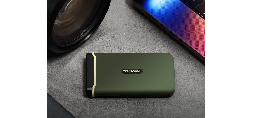 Transcend 2TB ESD380C USB 3.2 Gen 2 Type-C External Portable Solid State Drive - Military Green Feature 3