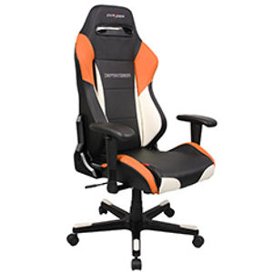 orange and white gaming chair