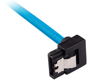 Preview of Corsair Premium Sleeved SATA Cable 90 Degree 30cm Blue 2-Pack
