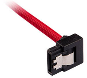 Preview of Corsair Premium Sleeved SATA Cable 90 Degree 30cm Red 2-Pack
