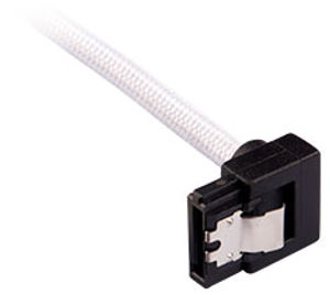 Preview of Corsair Premium Sleeved SATA Cable 90 Degree 30cm White 2-Pack