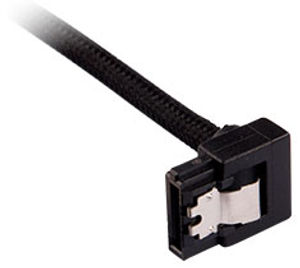 Preview of Corsair Premium Sleeved SATA Cable 90 Degree 60cm Black 2-Pack