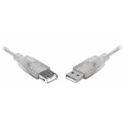 8Ware USB 2.0 Extension Cable Transparent 25cm