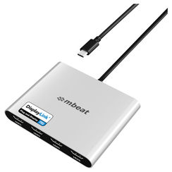 mbeat USB-C Quad 4K HDMI DisplayLink Adapter with 90W PD