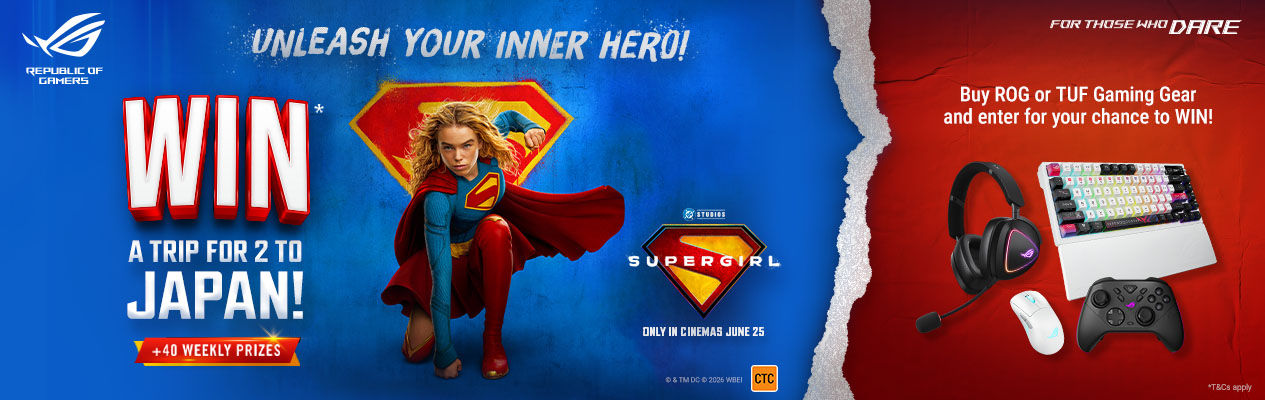 Asus ROG - Win A Trip For 2 To Japan With SUPERGIRL and ROG + 40 weekly Prizes!