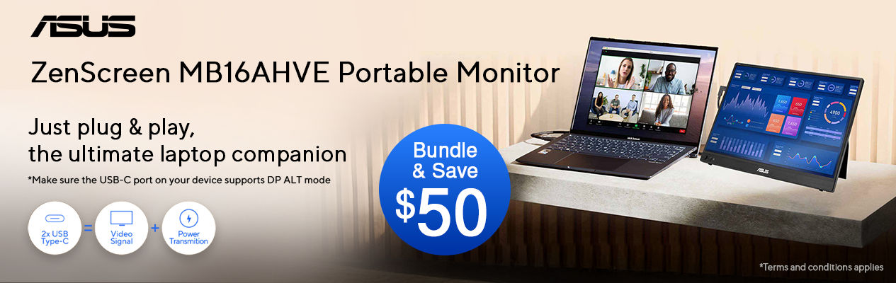 Asus ZenScreen MB16AHVE Portable Monitor Bundles