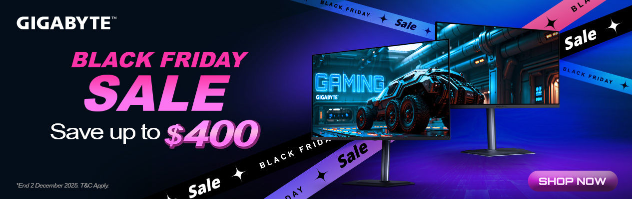 Gigabyte Monitor Black Friday Sale PC Case Gear Gigabyte Monitor Black Friday Sale LP Banner 1265x400 