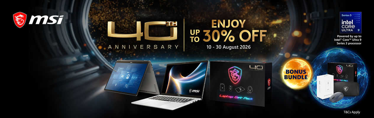 MSI Laptops 40th Anniversary Promotion