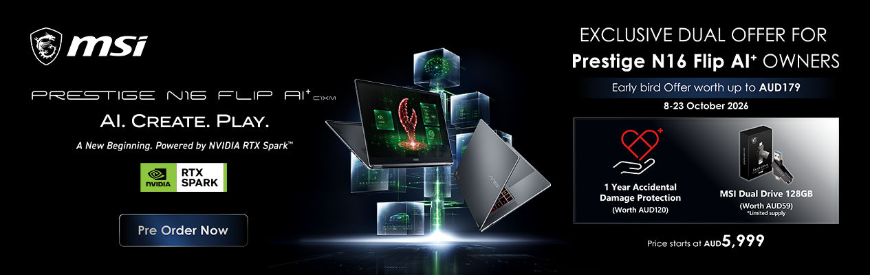 MSI Prestige N16 Flip AI+ Laptops - Powered by Nvidia RTX Spark