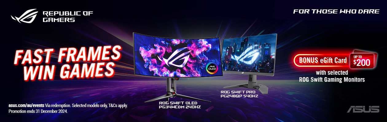 Asus ROG Swift Gaming Monitors 'Fast Frames Win Games' E-Gift Card Promotion