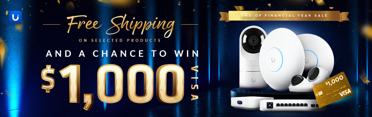 Ubiquiti EOFY Free Shipping and Visa Card Promotion